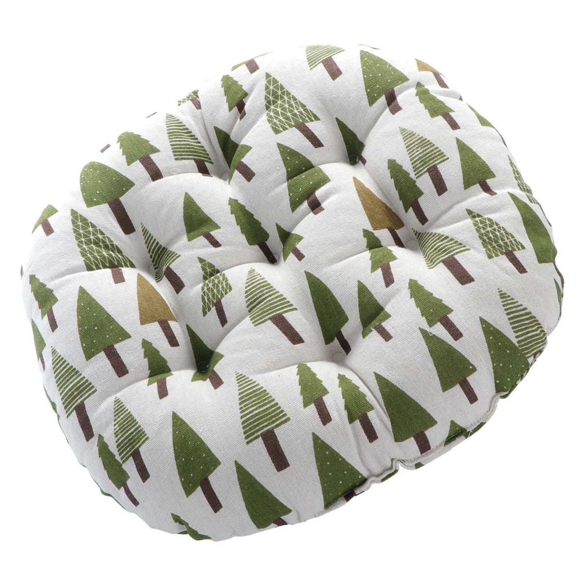 

Round Floor Pillow Cushion Cotton Linen Pouf Cushion Yoga Window Tatami Home Office Pad (Trees Pattern) )
