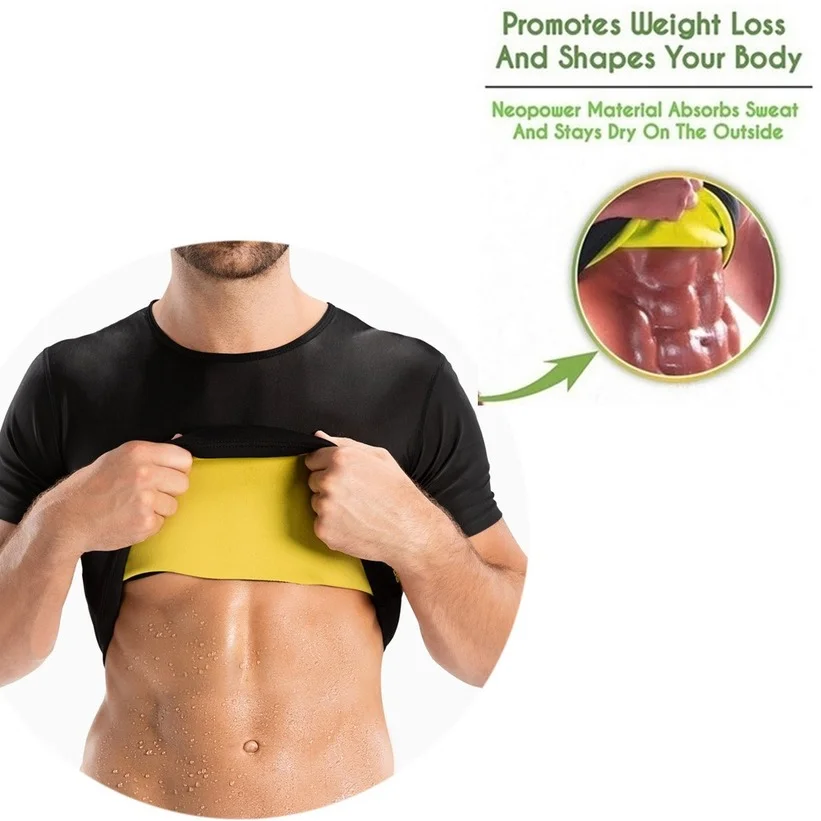 

Sauna T Shirts Sweat Slimming Sheath Men Body Shaper Flat Belly corset Male Fat Burning Weight Loss Tummy Control Waist Training