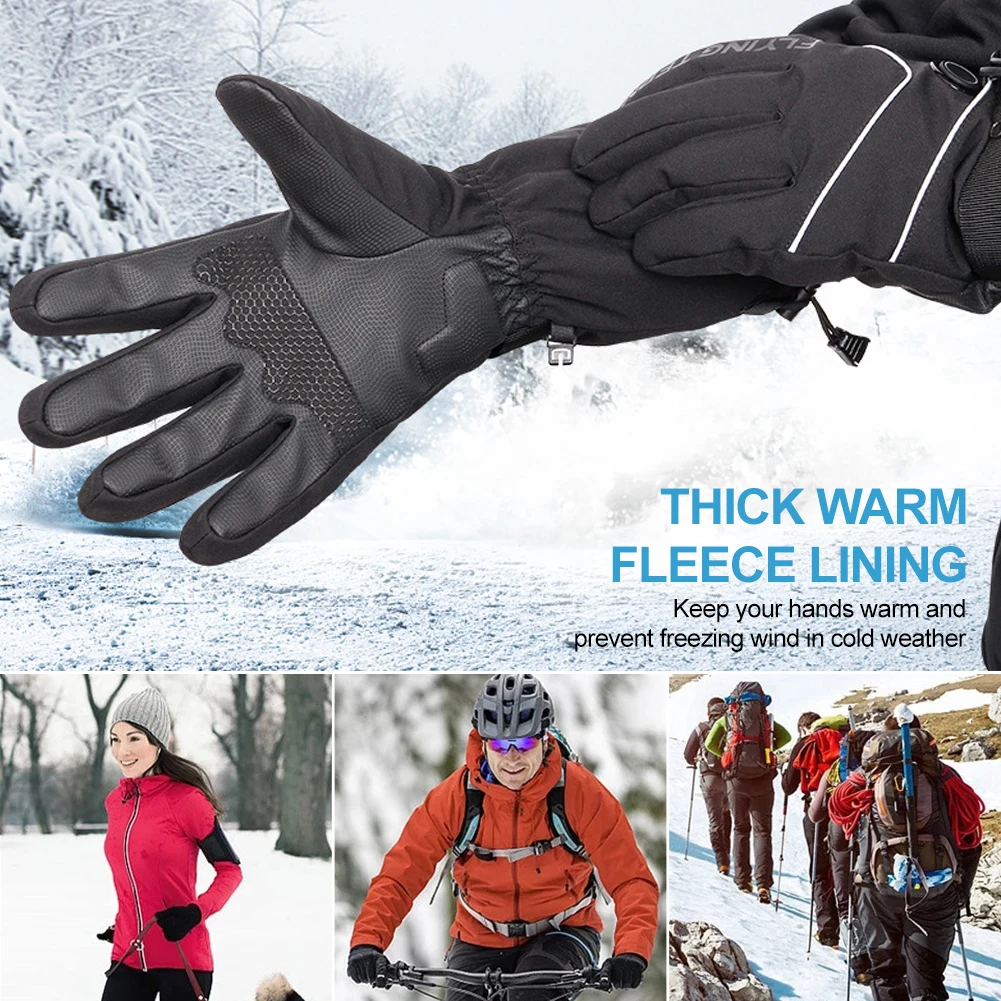 

2022 Men Women Winter Heated Gloves Heating Gloves Waterproof Touchscreen 3 Gear Warm Winter Outdoor Cycling Motorcycle Gloves