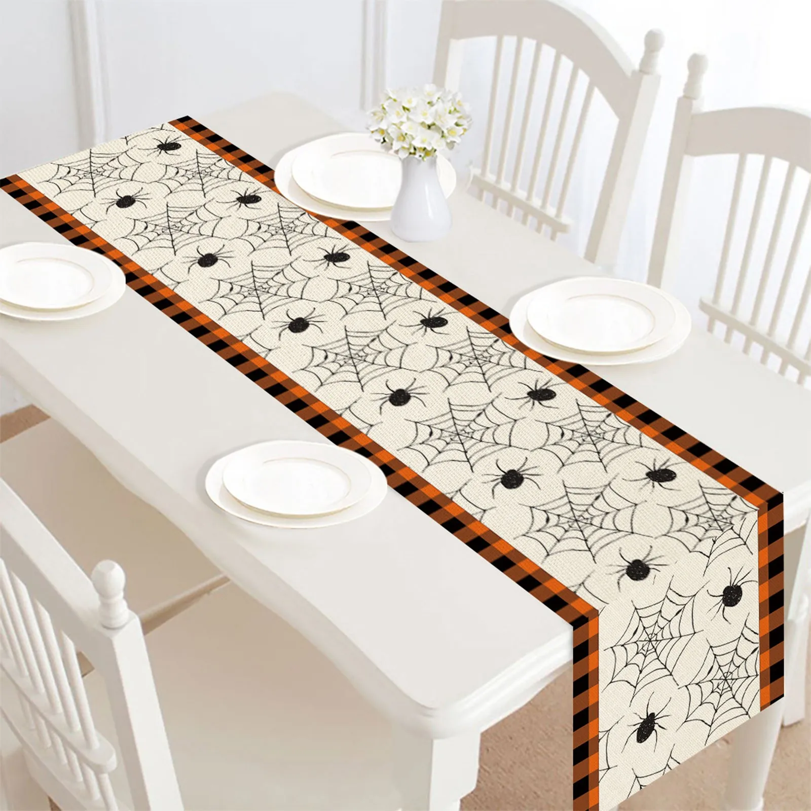 30x180 см Хэллоуин тыква клетчатый стол флаг Настольная дорожка для искусственного