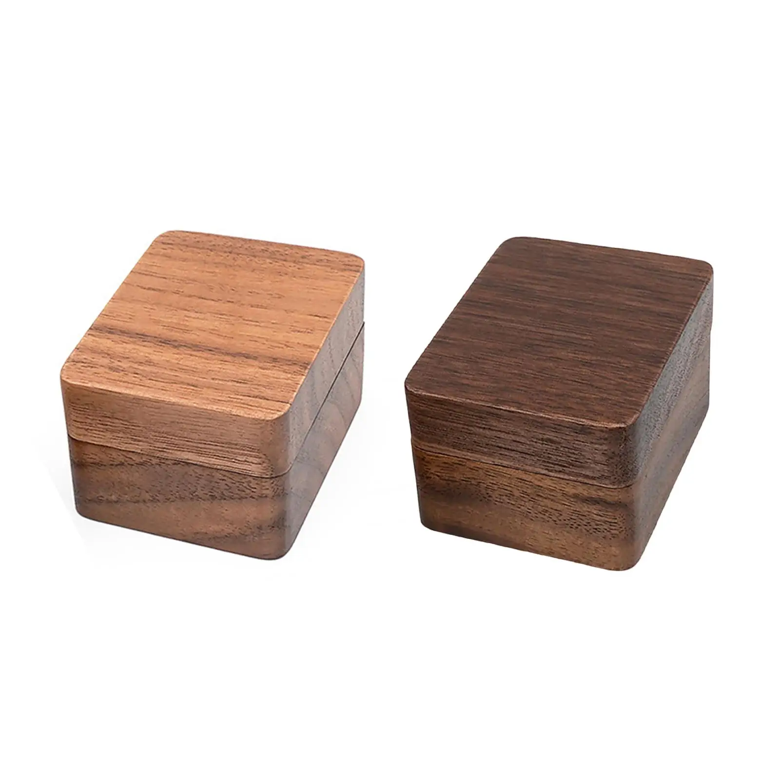 

Wooden Jewelry Box Wedding Ceremony Rings Bearer Box Travel Case Showcase
