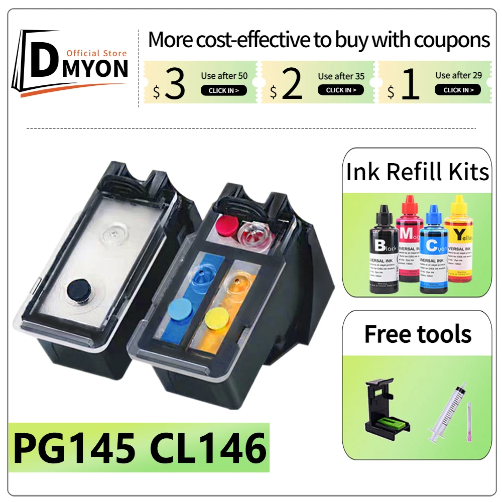 

Compatible for canon printer pixma cartridge pg145 cl146 for Canon Pixma TS3110 IP2810 IP2900 MG2910 MG2410 MG2510 Printer
