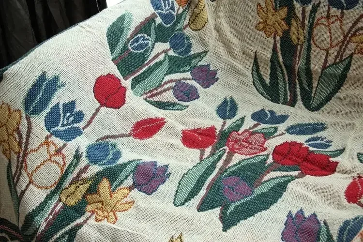 Вязаное чехол для дивана хлопковое одеяло на кровать домашний декор пледы