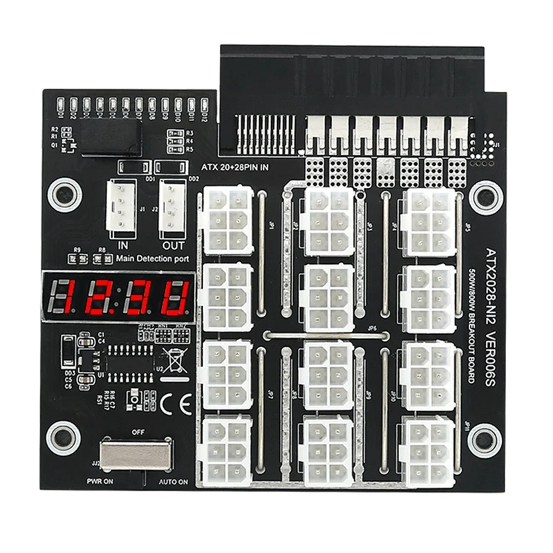 

Коммутационная плата HP, Серверная плата преобразователя питания, ATX 12 портов, 6-контактный разъем, GPU PSU, Серверная майнинговая плата для майн...