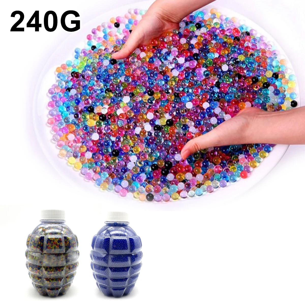 

new Gel Blaster Pistol Toy Ammo Kit with 20,000 Pcs Water Balls Beads Refill Ammo Pineapple Bottle 7-8mm Water Bullets Beads
