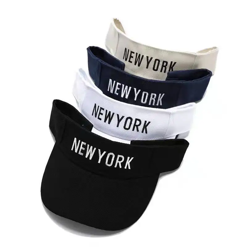 

Summer Unisex NEW YORK Embroidery Sun Hats Fashion Women Men Letter Sun Protection Beach Visor Hat Sport Tennis Golf Cotton Caps
