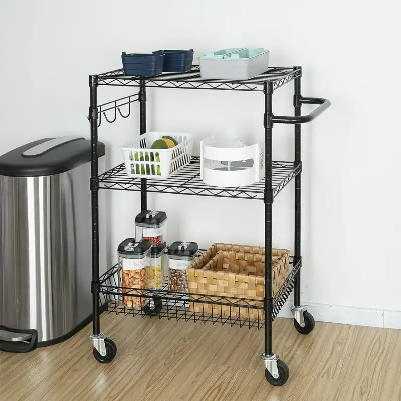 

Multipurpose Rolling Cart for Adult, Black Color, 500lbs Load Capacity