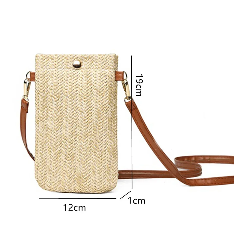Модная Плетеная соломенная женская сумка-мессенджер через плечо летняя пляжная