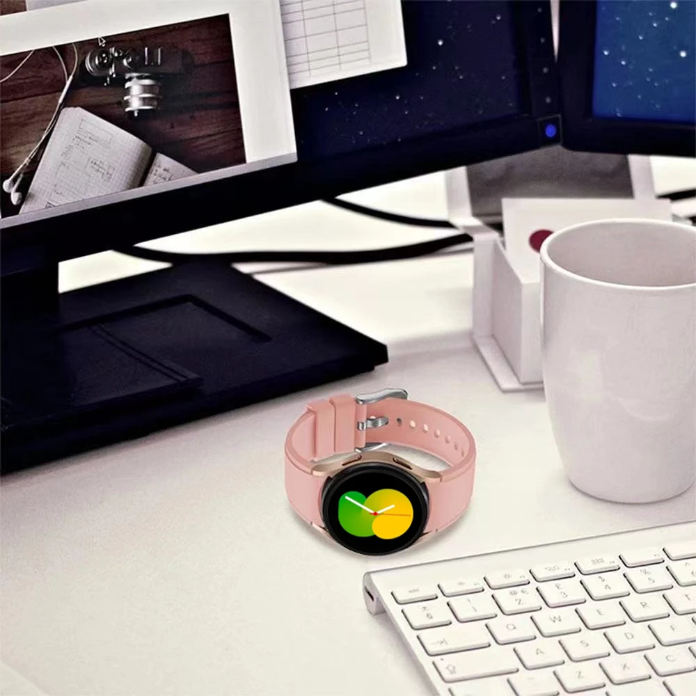 Ремешок силиконовый для Samsung Galaxy watch 7 6 5 44 мм 40 спортивный смарт-браслет 4 Classic 43 47 46