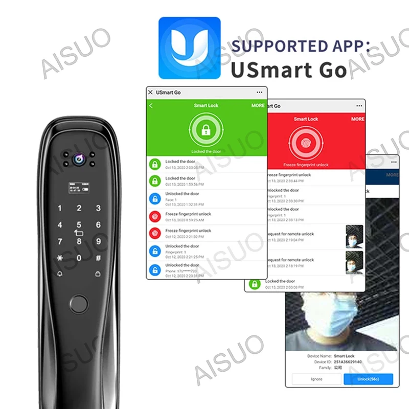 AISUO Z2 Wi-Fi приложение для детской дистанционной разблокировки с камерой отпечаток