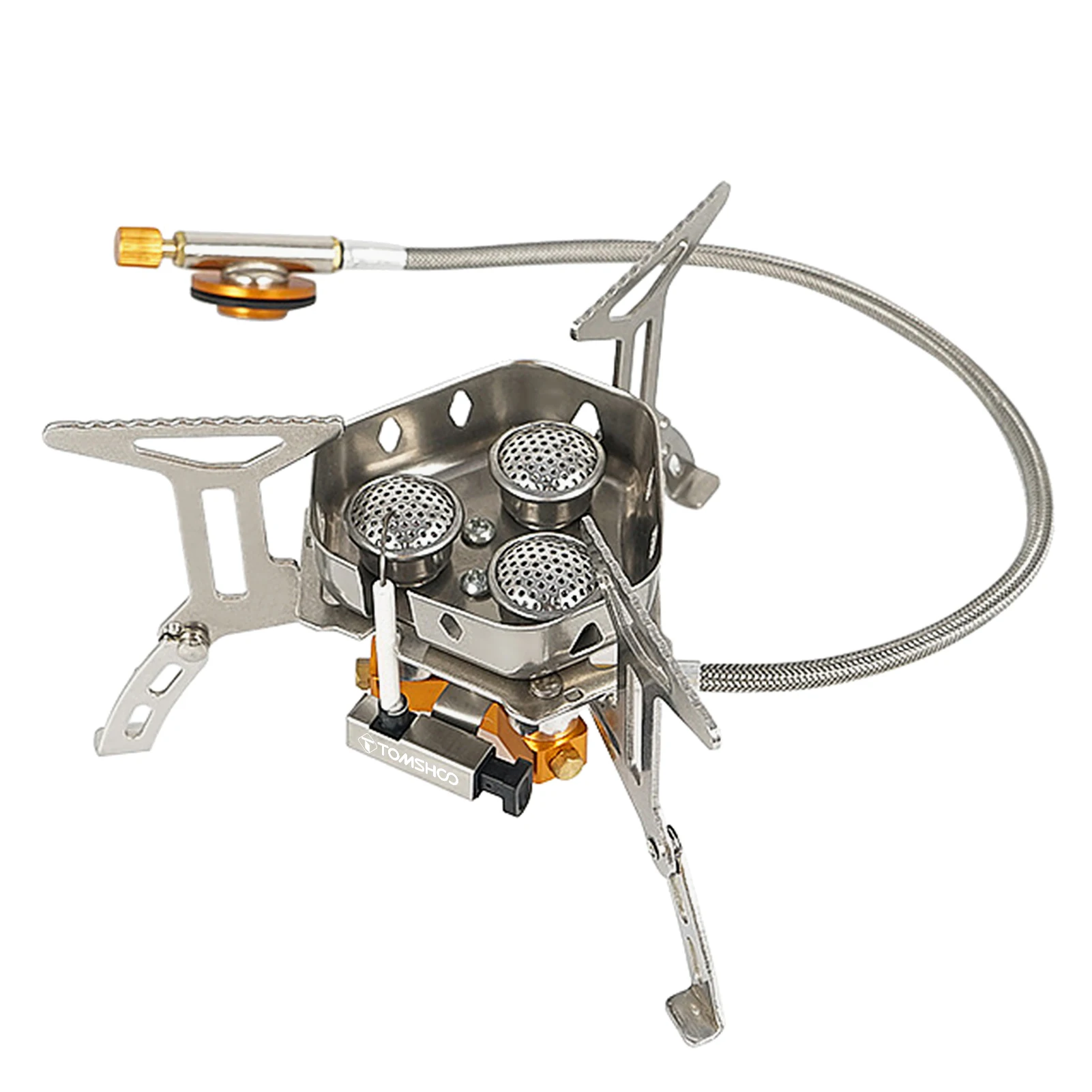 

5800W Foldable Camping Gas Stove 3 Burners Piezo Ignition Lightweight Windproof Outdoor Cooking Stove for Camping Hiking