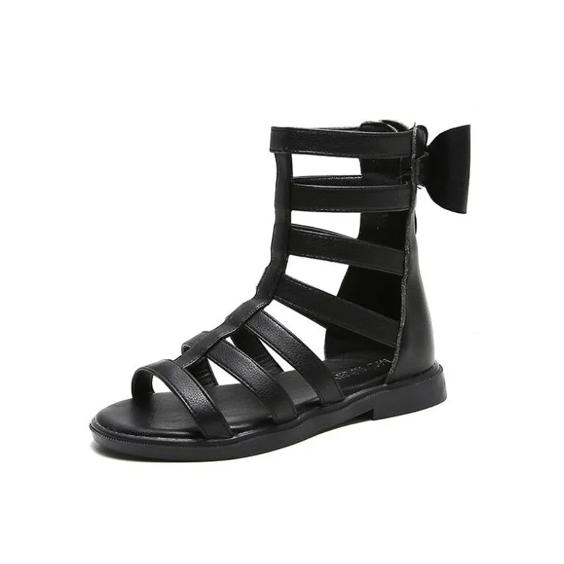 

2023 New Girls Sandals Sweet Bow Princess Shoes Summer Kid's Roman Sandals Sandy Beach Shoes baby Outdoor Soft Bottom Sandals