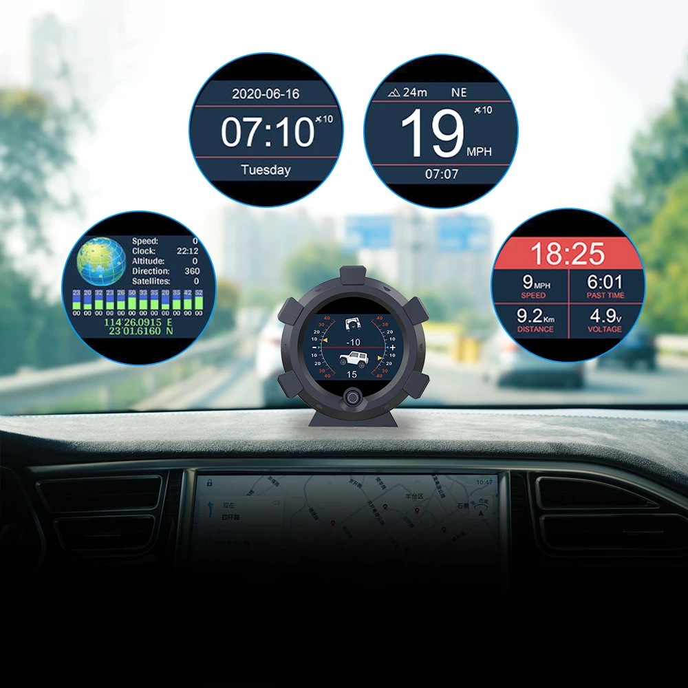 

Обеспечить устройство скорости наклона 4x4 Автомобильный Инклинометр высокой точности компас умный GPS наклон измеритель высоты внедорожное устройство
