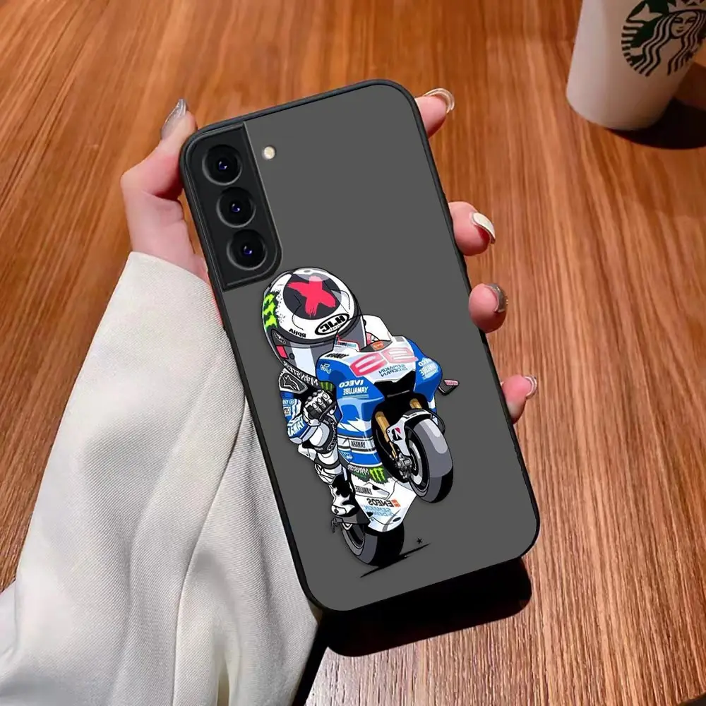 Matte Phone Case for Samsung Galaxy S23 S22 S21 S20 S10 4G S9 S8 Plus ULTRA 5G LITE Case Funda Shell Cartoon Motorcycle Race