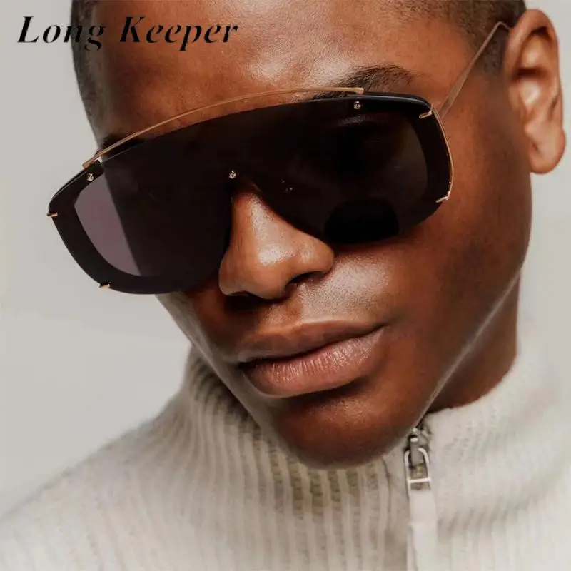 

2022 Vintage Pilot Sunglasses Women Men Punk Style Glasses Retro Oversized Eyeglasses Blue Lens Driving Oculos De Sol Masculino