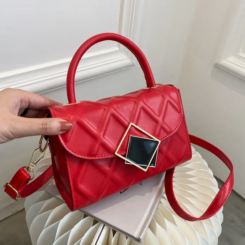 

Женская сумка с текстурой тисненая маленькая квадратная новая Ретро Повседневная трендовая сумка-мессенджер сумка через плечо Сумочка Диз...