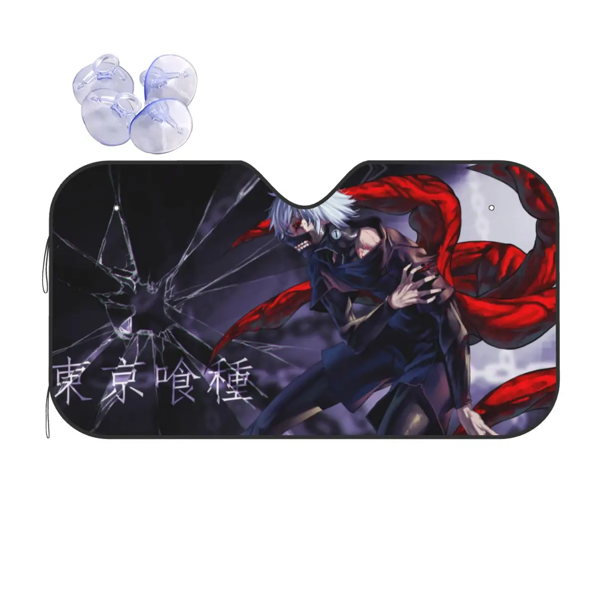 

Ken Kaneki Folding Windshield Sunshade 70x130cm Tokyo Ghoul Anime Foils Sunshade Visor Car-styling