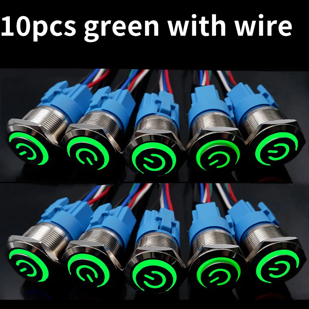 

Металлические переключатели питания PRONCH, 10 шт., 16/19/22 мм