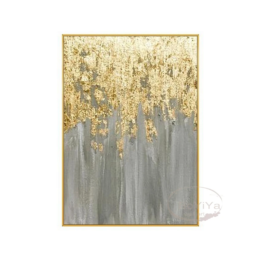 

Абстрактная Золотая живопись, Настенный декор, плакат, холст, искусство, роспись 100% ручной работы, масляная живопись, гостиная, спальня, крыл...