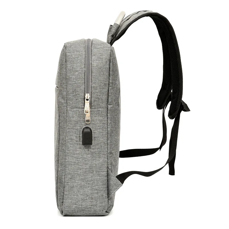 New decompression simple fashion large capacity male backpack computer USB charging anti water men casual backpack