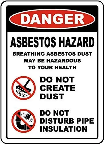 

Metal Tin Sign Wall Decor Man Cave Bar 12 x 8 Inches Danger Asbestos Hazard Sign Tin Sign Bar Pub Garage Diner Cafe Home Wall D