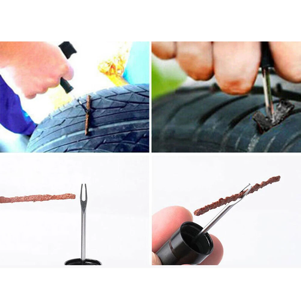 

50Pcs Car Bicycle Tire Tubeless Tire Sealing Strip Plug Tire Puncture Repair Repair Tubeless Striscia di Tenuta Spina Pneumatico