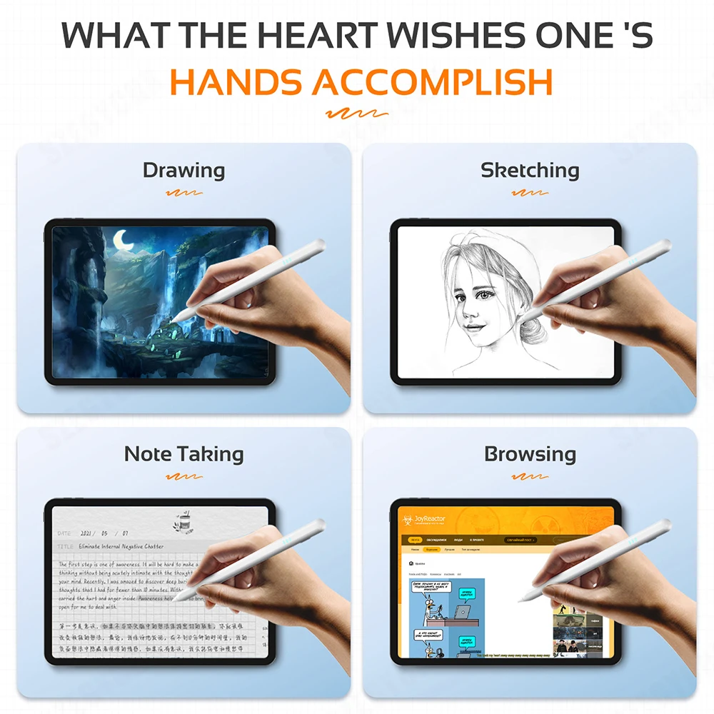 Для Apple Pencil 2 iPad 2022 2021 2020 2019 2018 Air 5 4 Pro 11 12 9 7 Mini 6/5 Bluetooth-стилус