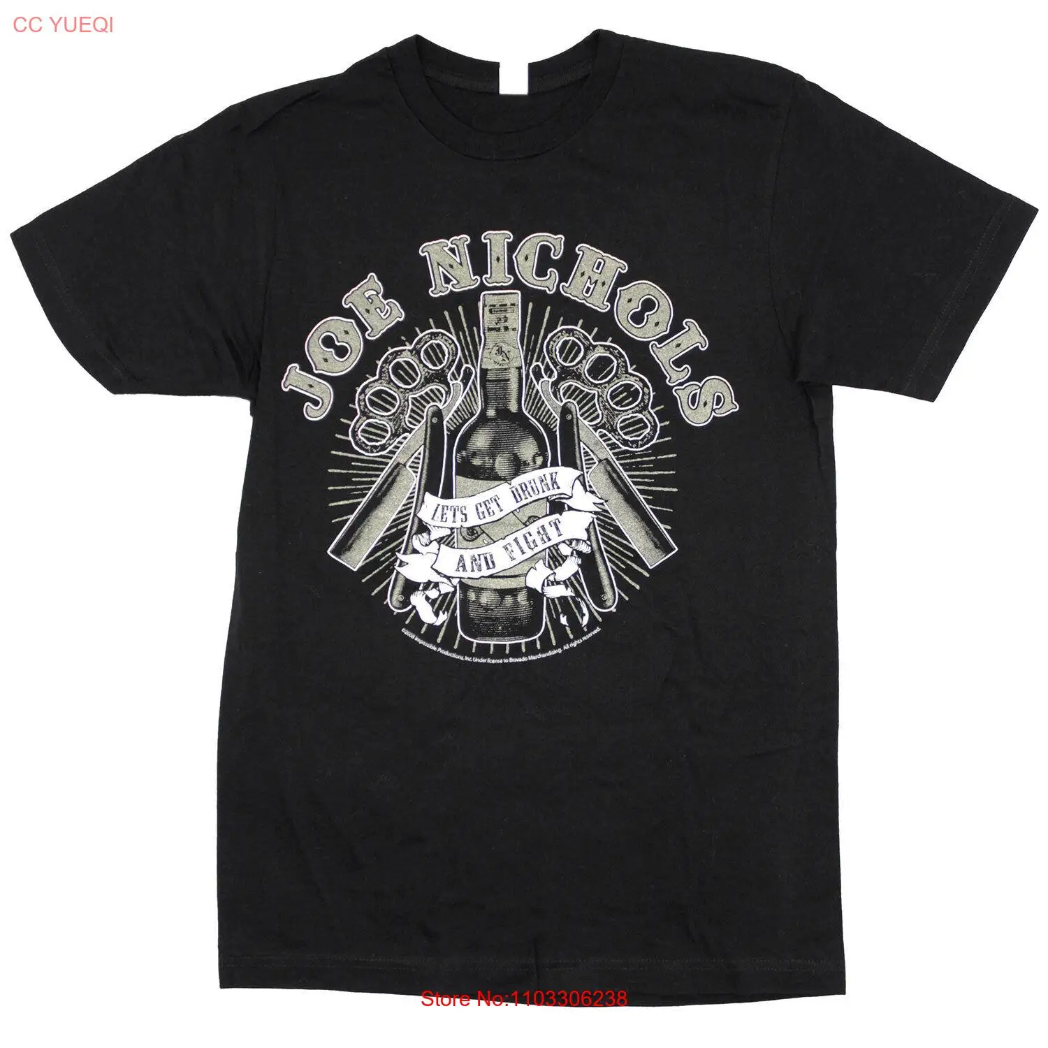 Мужская футболка Джо Николс напьян и борьба облегающая черного цвета средней