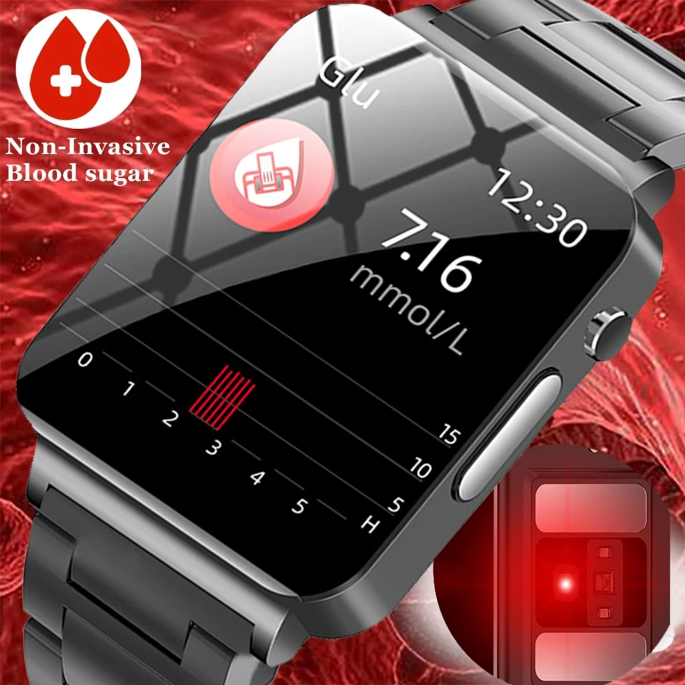 

2023 New Non-Invasive Bood Glucose Smart Watch ECG+PPG Monitor Clock Blood Pressure BodyTemperature Men Smartwatch Women Fitness