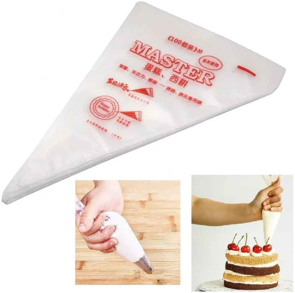 

2023New Disposable Pastry Bag Icing Piping Cream Nozzle Fondant Cake Decorating Pastry Tips Tools Small Large Size Cake Tools