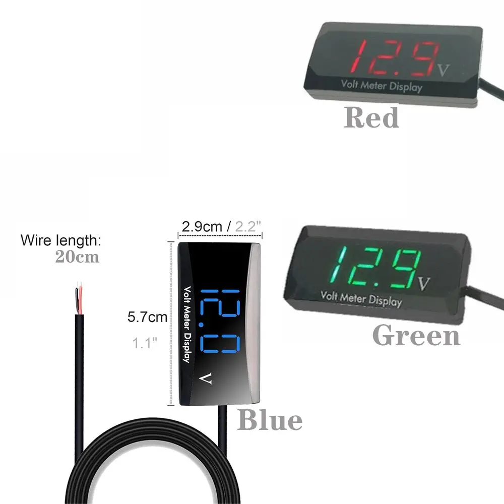 Мини Водонепроницаемый 12V-150V ЖК-дисплей Цифровой вольтметр Автомобильный Моторный Панельный Вольтметр Тестер Защита от обратного подключения
