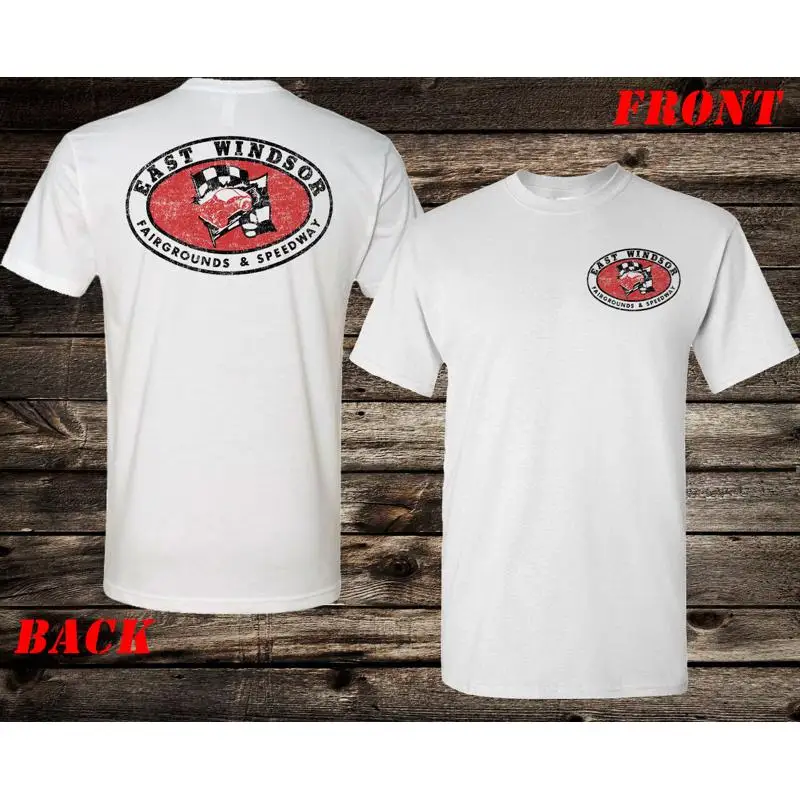Фото Футболка Hot Rod Tee Drag Race Racing с изображением спортивной трассы East Windsor Speedway спереди и сзади №1
