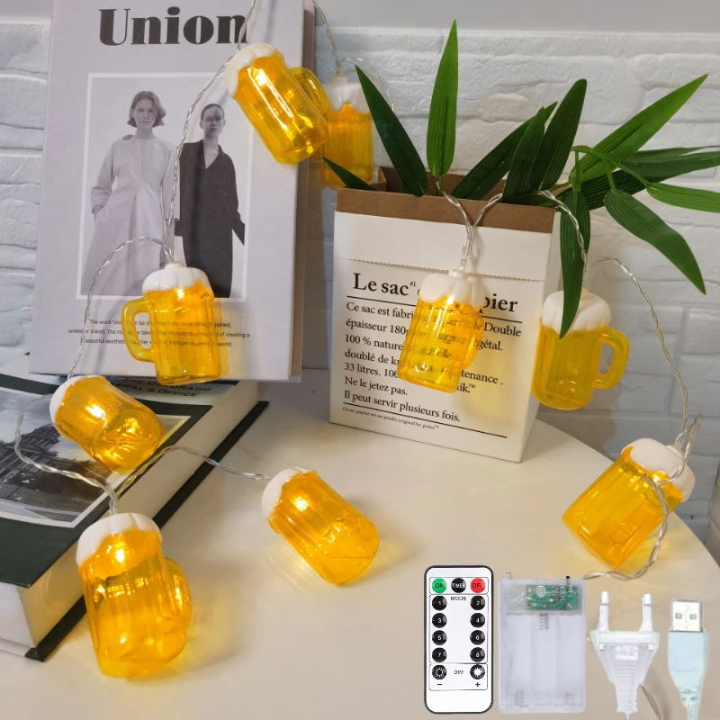 

СВЕТОДИОДНАЯ Гирлянда-лента для пивной кружки, освещение для сада, спальни, гирлянда на День святого Валентина, гостиной, балкона, бистро, ул...