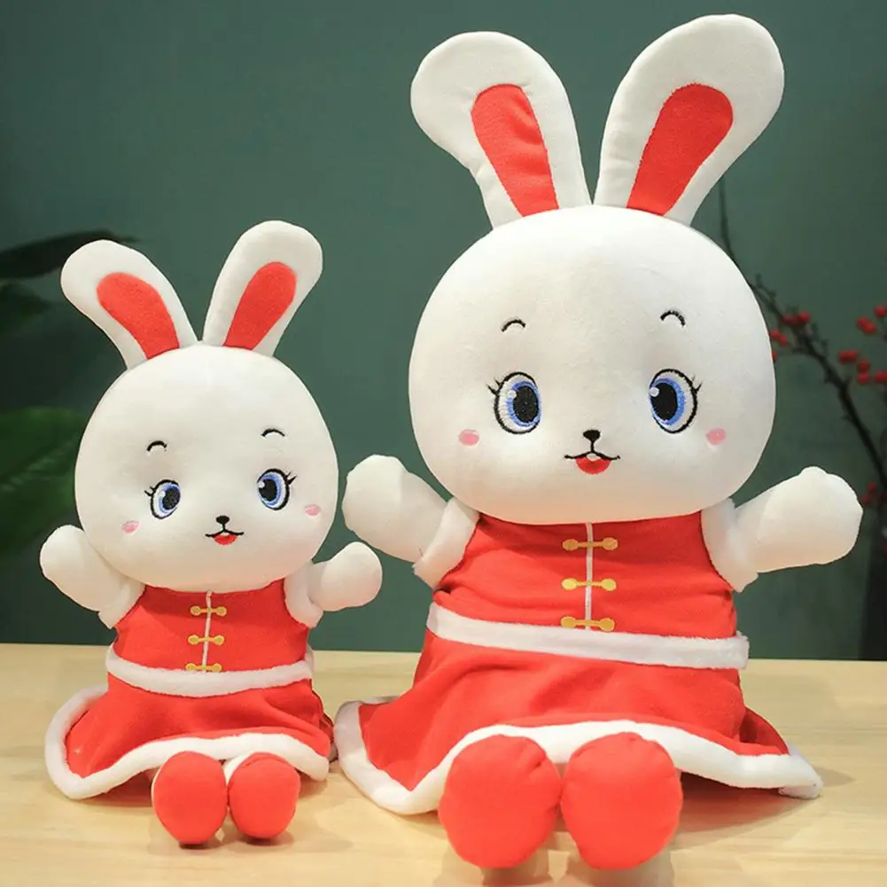

Милый новогодний кролик кукла заполненный кролик мягкая 2023 год кролик кукла Декор