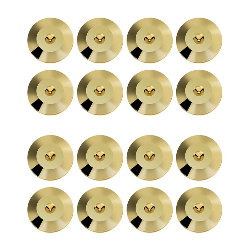 

16 Pcs Universal Copper Speaker Spikes Pads Speaker Shock Base Pad Isolation Stand Feet Cone Base Mats Floor 25 X 4Mm