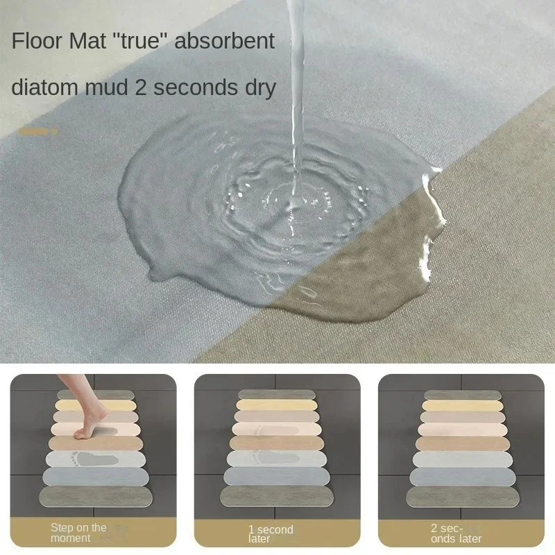 

Super Absorbent Shower Mat Quick Drying Bathroom Rug Non-slip Entrance Doormat Nappa Skin Floor Bath Mat Home Carpet Non-slip