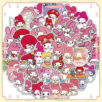 50pcs kawaii hello kitty stickers cute kuromi sticker for laptop phone case girls sanrio my melody anime stickers kids toys