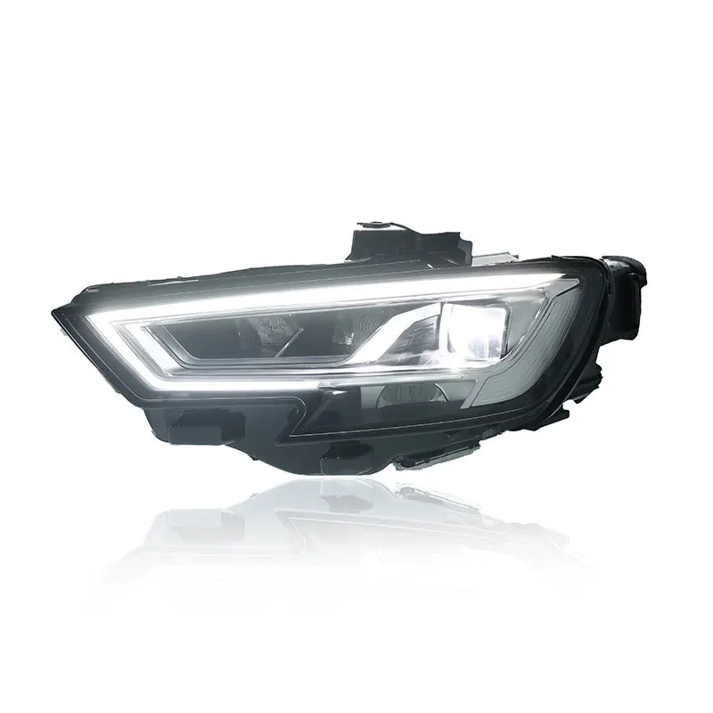 Фото Стайлинг автомобиля для фар Audi A3 2017-2021 S3 Full LED DRL Желтый указатель поворота Ксеноновый луч Автомобильные передние фары в сборе №4