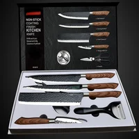 Stainless Steel Kitchen Knife Set Ceramic Peeler Tools Forged Kitchen Knife Scissors Chef Slicer I Peeler Gift Box