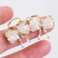 2022 trend korean fashion bowknot women earrings pendant inlay exquisite zircon temperament elegant wild ladies earring jewelry