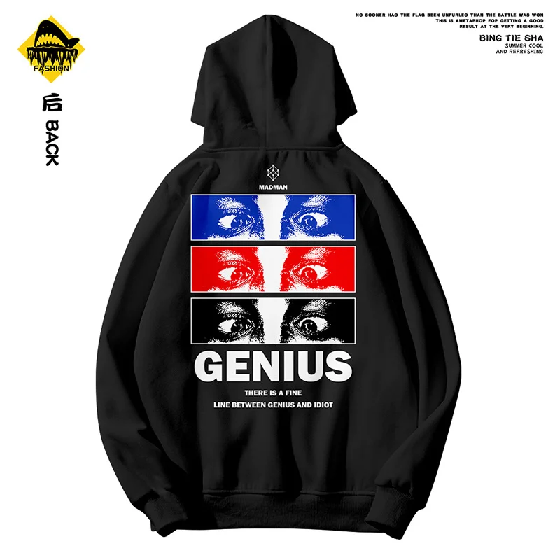 Мужская и женская одежда Genius and madman 3D Толстовка куртка на молнии карман длинный