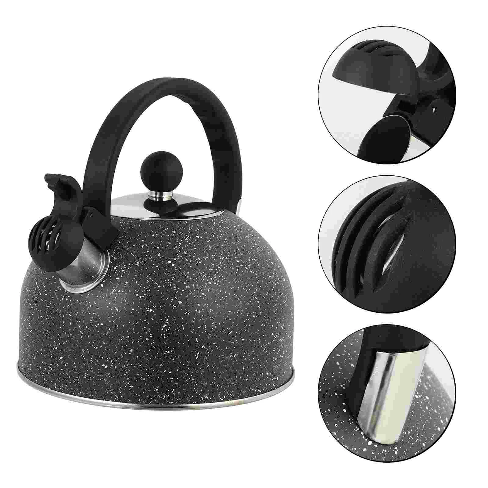 

Stove Whistling Tea Kettle Boiling Water Kettle Stainless Steel Teakettle Teapot Kitchen Teapot for Home Kitchen Black Gas