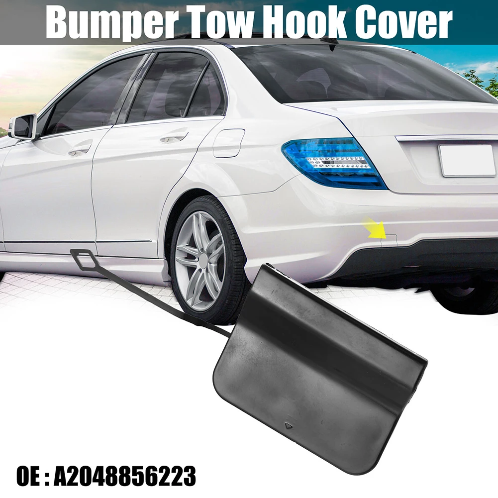 

Car Rear Bumper Tow Hook Cover A2048856223 Hook Cover Cap For Mercedes-Benz C-Class W204 2007-2014 Black Plastic Accessories