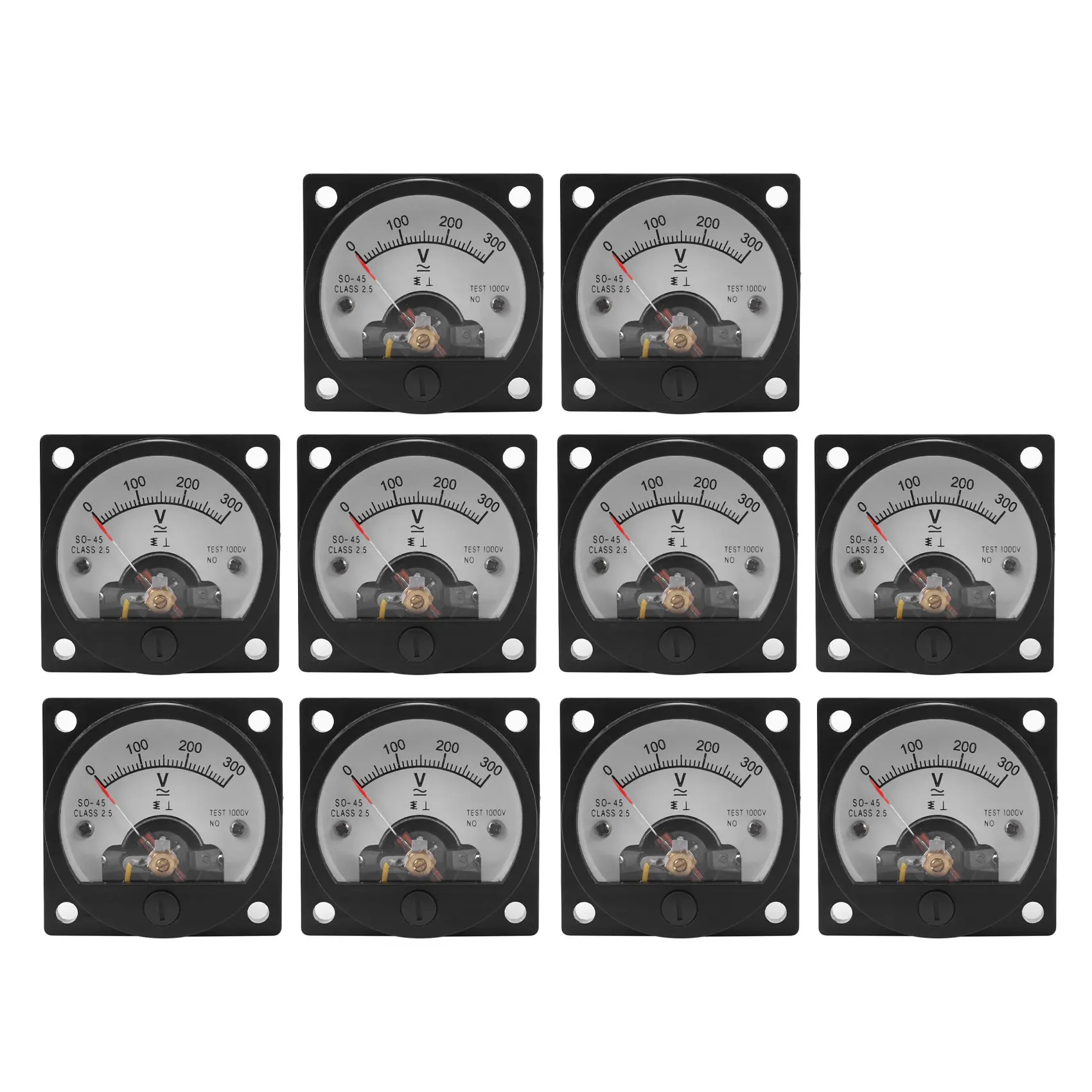 

10X AC 0-300V круглый аналоговый циферблат измеритель панели вольтметр датчик черный