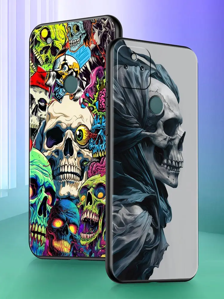 Чехол для телефона Skeleton Skull для Google Pixel 10 9 8 7 6 9A 8A 7A 6A Pro Противоударный мягкий чехол из ТПУ 10 Pro XL Shell Fundas Capas Bag (art.: 3920d4028aba3) - 3920d4028aba3