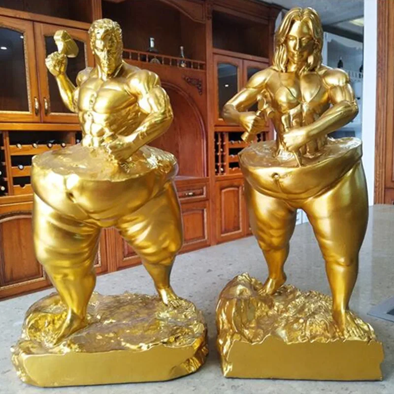 

Self Carve Sculpture Decoration Bodybuilding Figures Muscle Men Resin Statue Fitness Room Craftwork Decor X5322