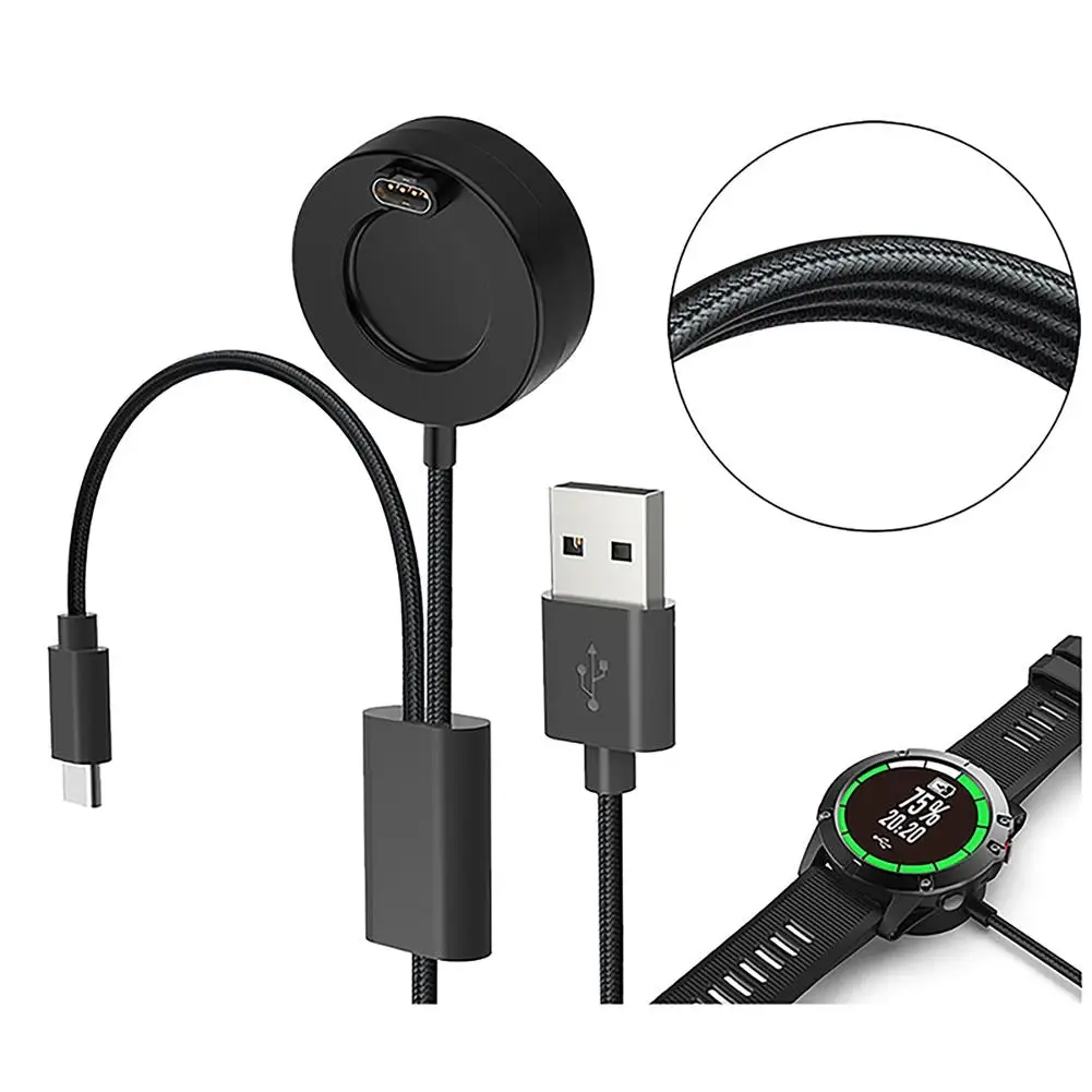 

Usb зарядное устройство док-станция зарядный кабель провод передача данных адаптер питания для Garmin Fenix 7 6 5 Venu2 круглое зарядное устройство