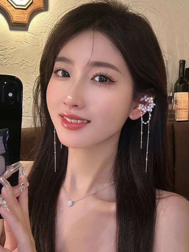 Жемчужный зажим для ушей с кисточкой легкие роскошные высококачественные