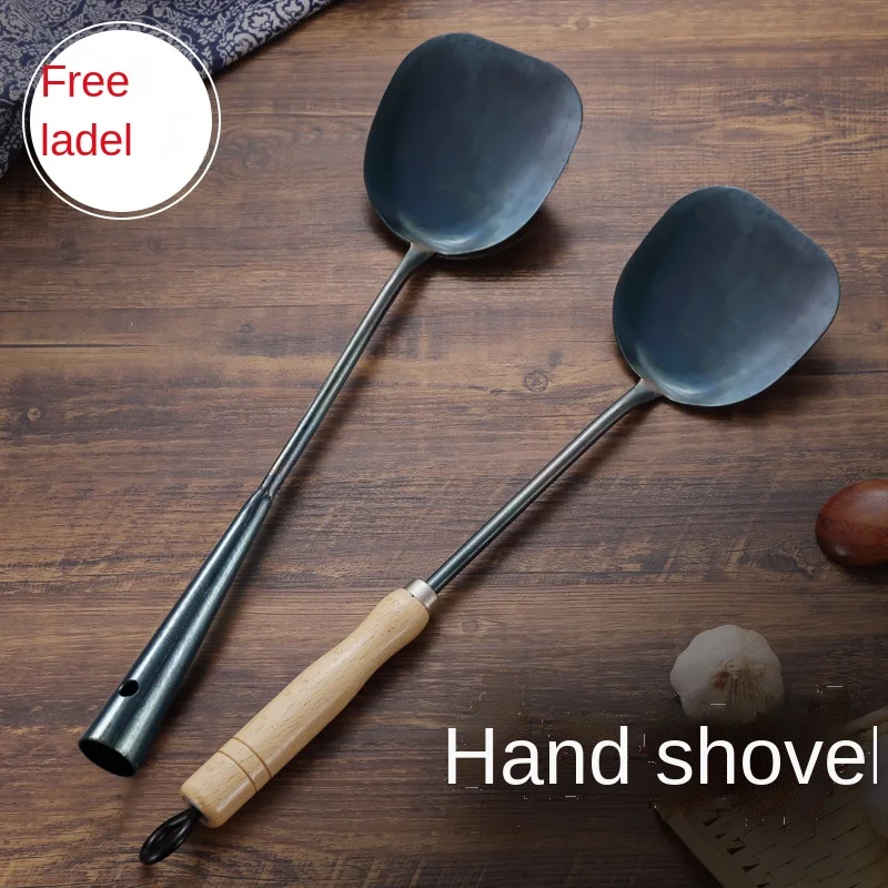 

Ручная ковка лопатка традиционная старомодная антиожоговая кухонная утварь готовая лопатка с длинной ручкой утолщенная лопатка
