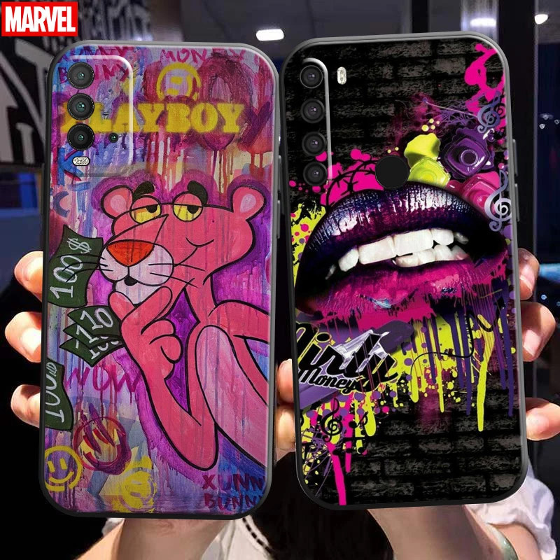 

Street Graffiti Oil Painting For Xiaomi Redmi Note 10 10S 9 9S 9T 5G 8 8T 7 Pro Redmi 10 9 9T 9AT 9C 8 8A Phone Case Back Soft